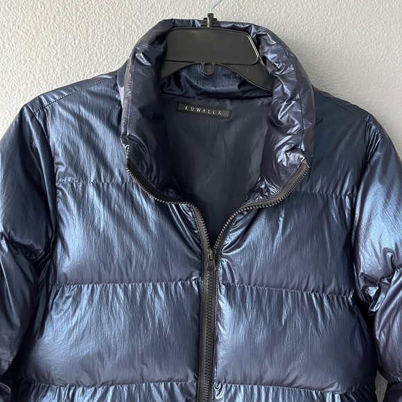 Metallic Blue Puffer Jacket - Picture 4 of 12
